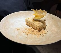 Кленовый наполеон со сгущенкой из кедрового ореха