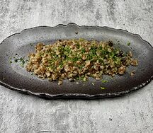 Греча с луком и грибами