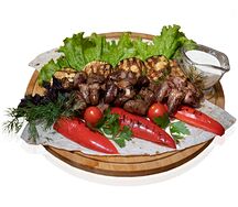 Шашлык из куриных сердечек