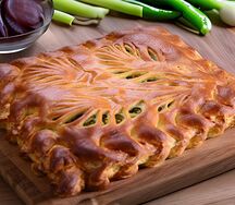 Ржаной пирог с зеленым луком и яйцом