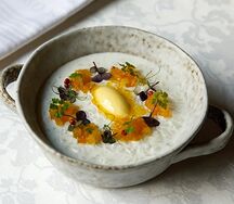 Каша рисовая с тыквенными чатни и персиком