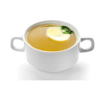 Бульон куриный с яйцом и сухариками