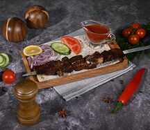 Запеченная печенка с курдюком