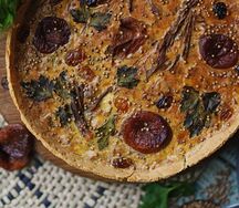Киш баранина, нут, курага, тхина, кориандр