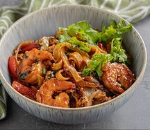 Удон с креветками