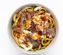 Wok лапша с говядиной, перцем и омлетом № 5