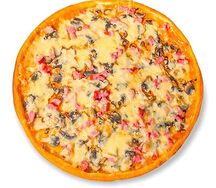 Пицца с ветчиной и грибами