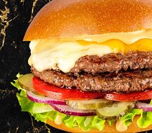 Бургер Самый вкусный Black Angus двойной