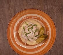 Бефстроганов из говядины с картофельным пюре