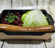 Колбаска куриная с фасолью в томатном соусе