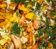 Жаренная картошка с мясом и овощами