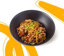 Лапша удон с цыплёнком и кимчи