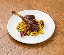 Запеченный башкирский гусь с гарниром Губадия