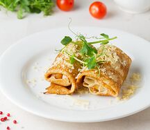 Блинчики с сыром и ветчиной