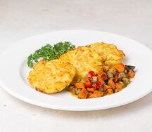 Картофельные драники с тартаром из овощей