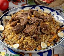 Плов по-чайхански с бараниной и говядиной