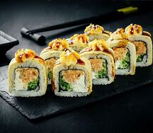 Запеченная Канада с лососем на пару