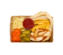 Шаурма на тарелке с курицей