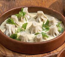 Патара хинкали в сливочно-горчичном соусе