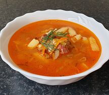 Рассольник по-ленинградски со сметаной