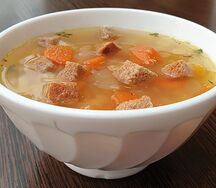 Суп Гороховый постный с гренками