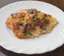 Индейка, запеченная с грибами