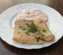 Сайда, жаренная с соусом тартар