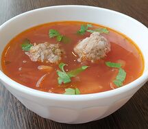Борщ Сибирский с квашеной капустой и фрикадельками