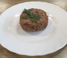 Биточек с чечевицей и грибами