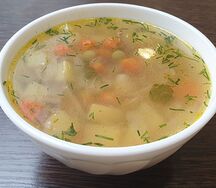 Суп с зеленым горошком