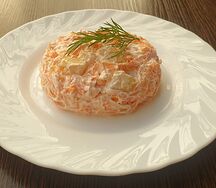 Салат из моркови с ананасом и сливками
