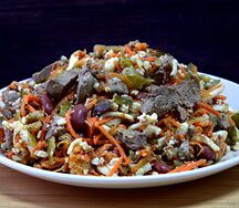 Салат с куриной печенью