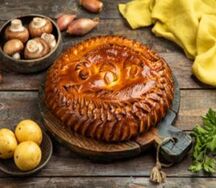 Пирог с картофелем и грибами