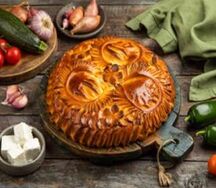 Пирог с овощами и брынзой
