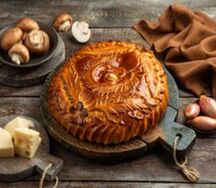 Пирог с курицей и грибами