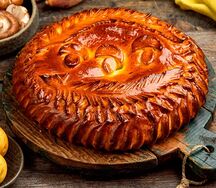 Пирог с картофелем и грибами