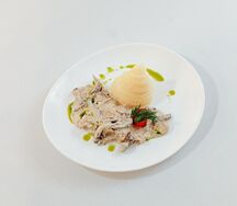 Бефстроганов с картофельным пюре