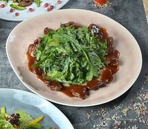 Тёплый салат с куриной печенью