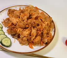 Капуста, тушенная с мясом