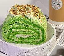 Меренговый рулет фисташковый