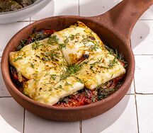 Жареный сыр сулугуни с томатами