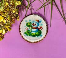 Пряник имбирный Снеговик и змейка