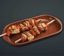 Шашлык из курицы с овощами
