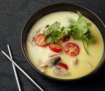 Суп сырный с курицей терияки