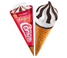 Мороженое Cornetto Enigma Малина рожок
