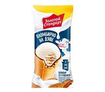 Мороженое Пломбир со сгущёнкой Золотой стандарт стаканчик