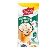 Золотой Стандарт пломбир в вафельном стаканчике с черносливом, курагой и арахисом