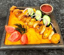 Курдюк с картофелем на мангале