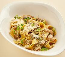 Папарделле с цыпленком и грибами