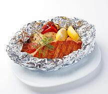 Филе сёмги с овощами гриль